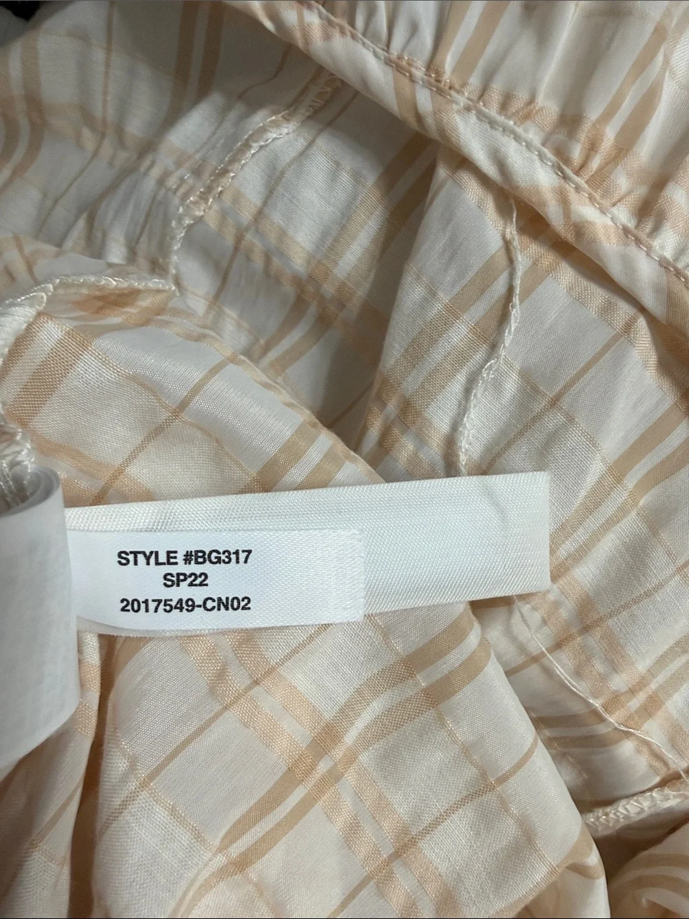 J. Crew V-back puff-sleeve top in textured plaid Size 2